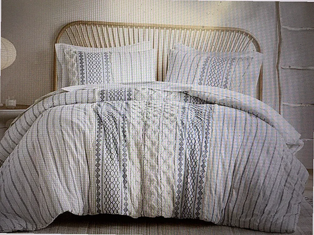 Ink+Ivy Imani 3-Pc. Duvet Cover Set, King/California King - White and Navy