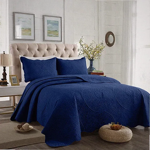 Light Weight Quilt Bedding Set Luxury Floral Quilted Bedspread with Pillow Shams