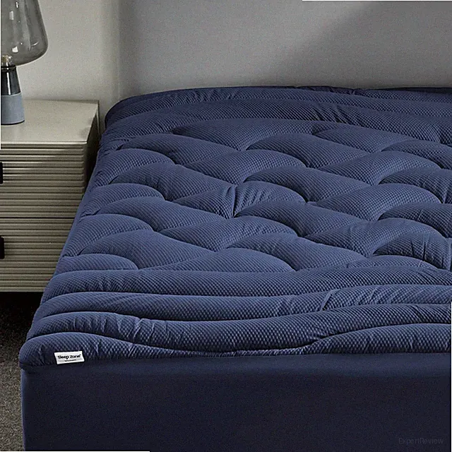 Premium Full Size Cooling Mattress Topper - Breathable & Washable Navy Pad